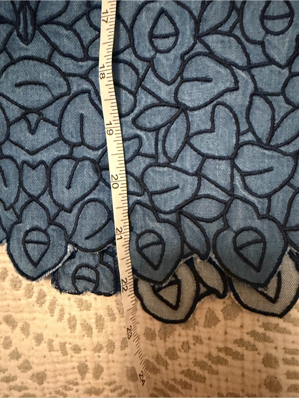 Club Monaco Floral Embroidered Chambray Skirt – Size 10 - Picture 10 of 10